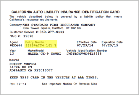 travellers insurance policy number