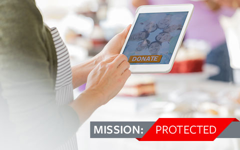 Person donating for a nonprofit