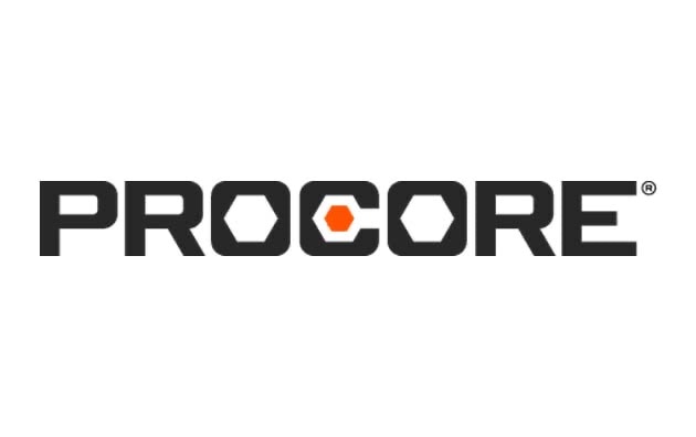 Procore logo in black and white