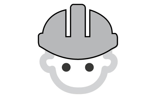 grey icon of a man in a hard hat