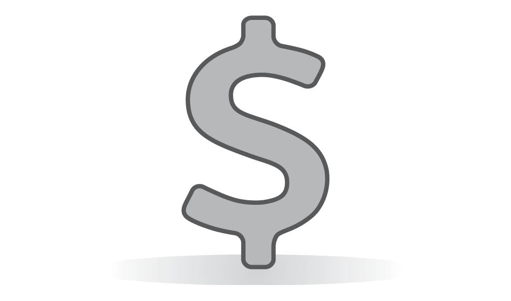grey icon of dollar sign