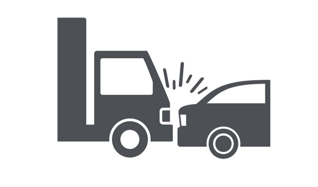 An illustration of a tractor-trailor hitting the back of a car.