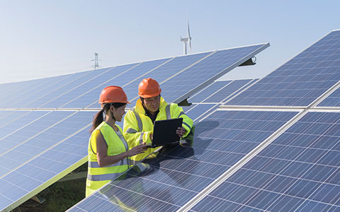 solar installation on roof