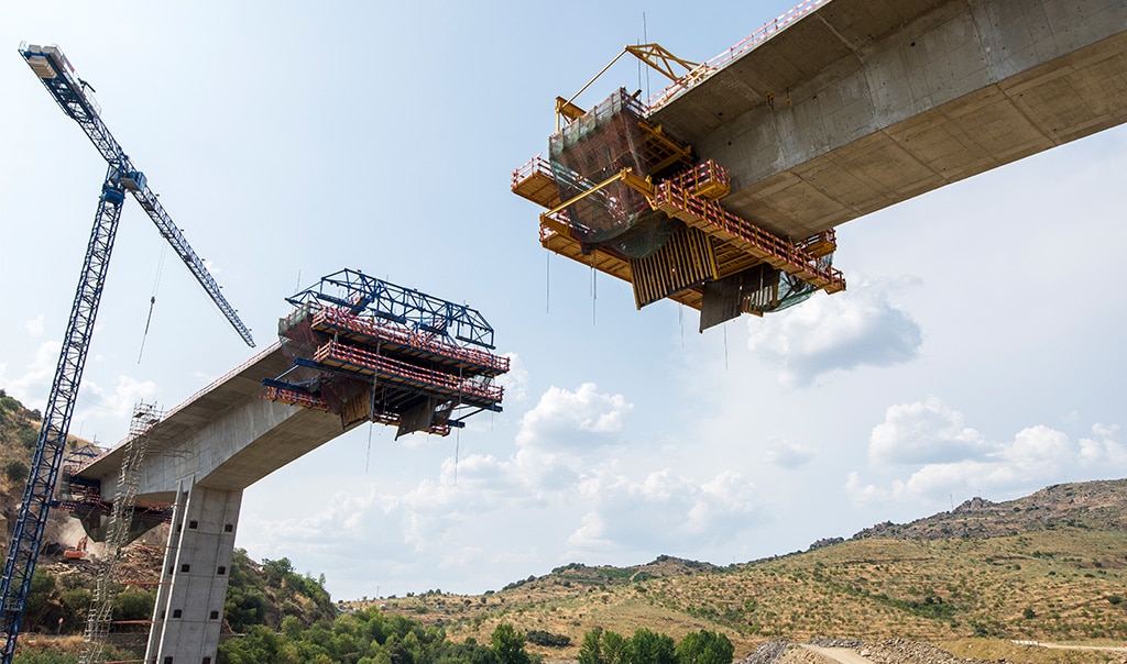 bridge construction over a valley