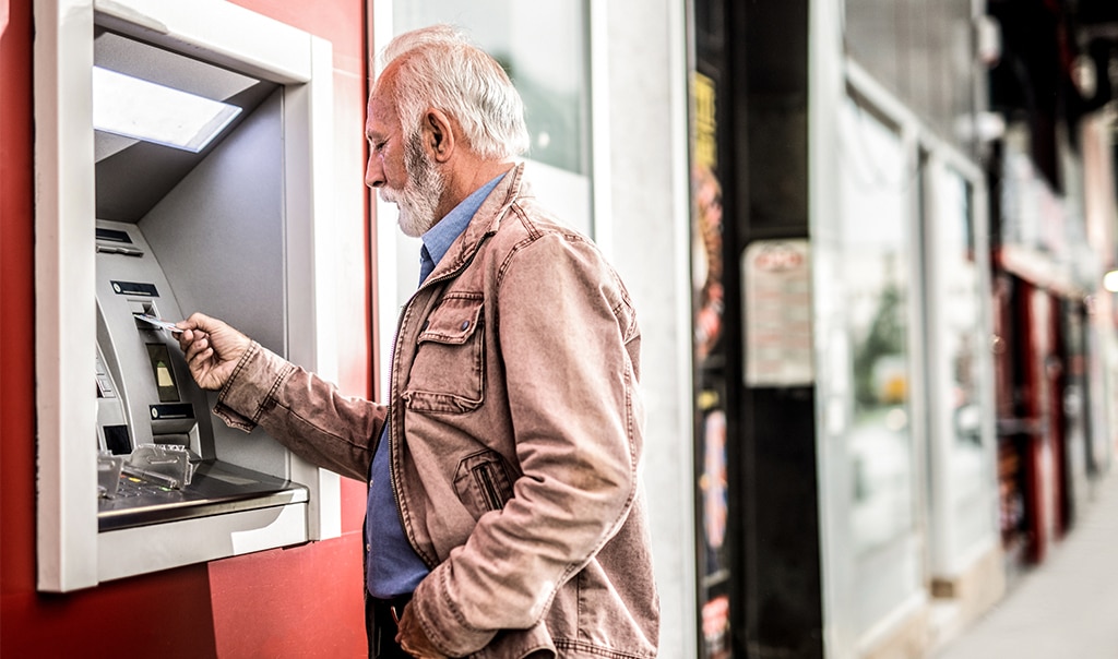 man at atm