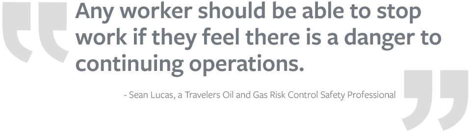 Sean Lucas Risk Control Safety Professional quote about new oil and gas employee orientation