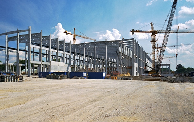 Construction site with a crane