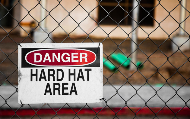 danger construction site sign