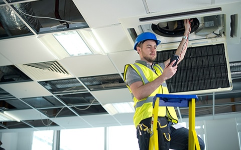 Man working on utilities