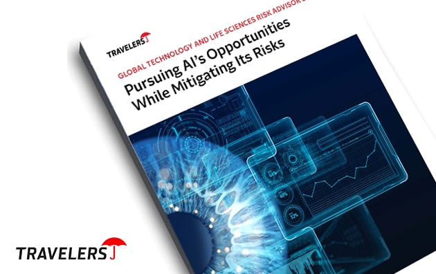cover of whitepaper for pursuing AI's opportunities while mitigating its risks.