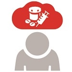 icon of figure with cloud above the head featuring prescriptions, Opioid Misuse