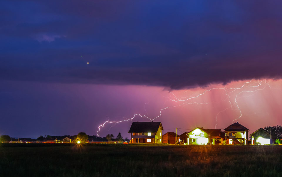 Lightning strikes homes