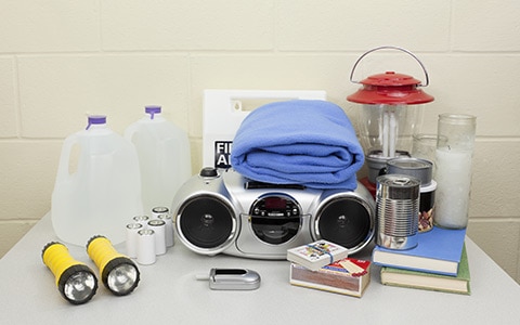 Disaster preparedness kit to help prepare for natural disaster