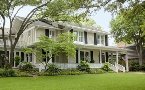 Tree in front of a house