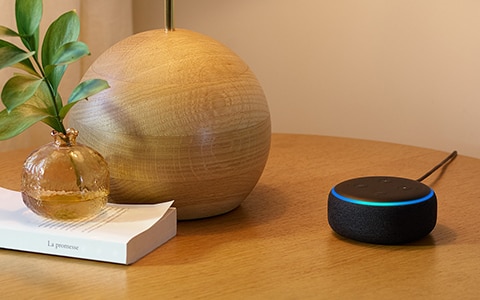 Amazon Echo Dot on a table