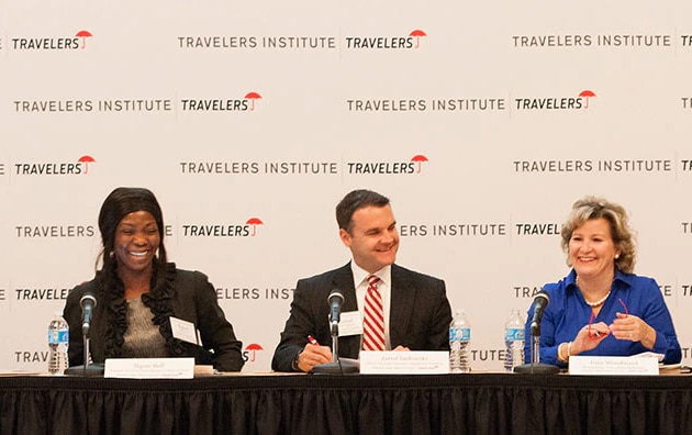 group of panelists at Pittsburgh travelers institute event 